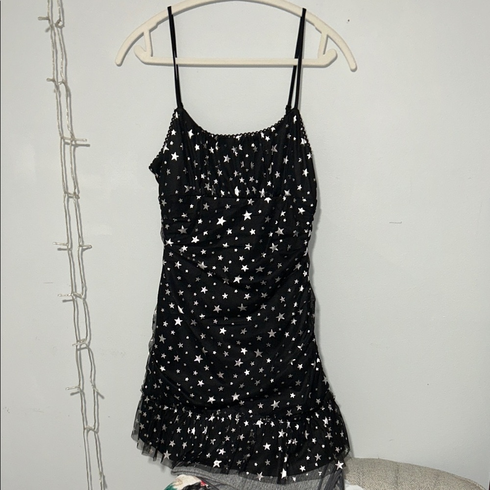 Altar'd State Black and White Star Mini Dress